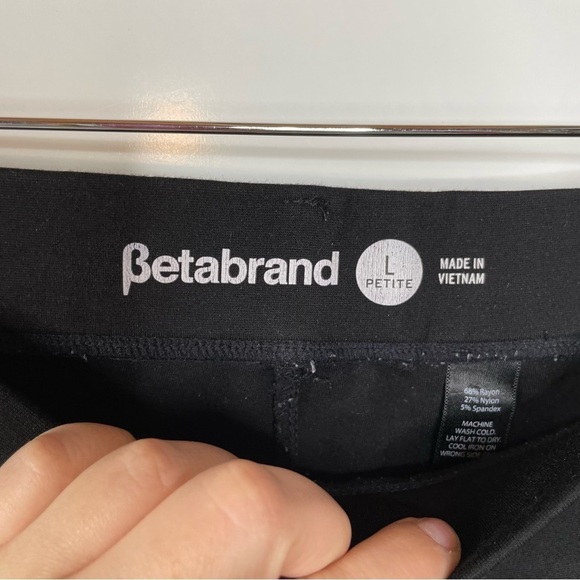 Betabrand Straight Leg Black Pants Size Large Petite - Picture 5 of 6